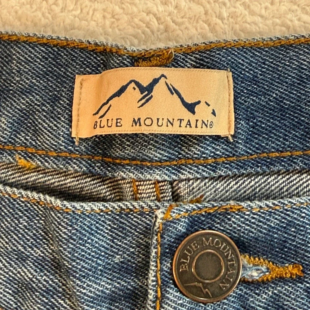 Blue Mountain Mens Straight Leg Denim Jeans Blue 100% Cotton 36x32